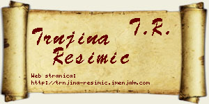 Trnjina Resimić vizit kartica